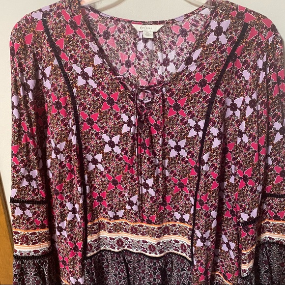 EST 1946 boho 3/4 bell sleeve high/low blouse - Picture 8 of 14